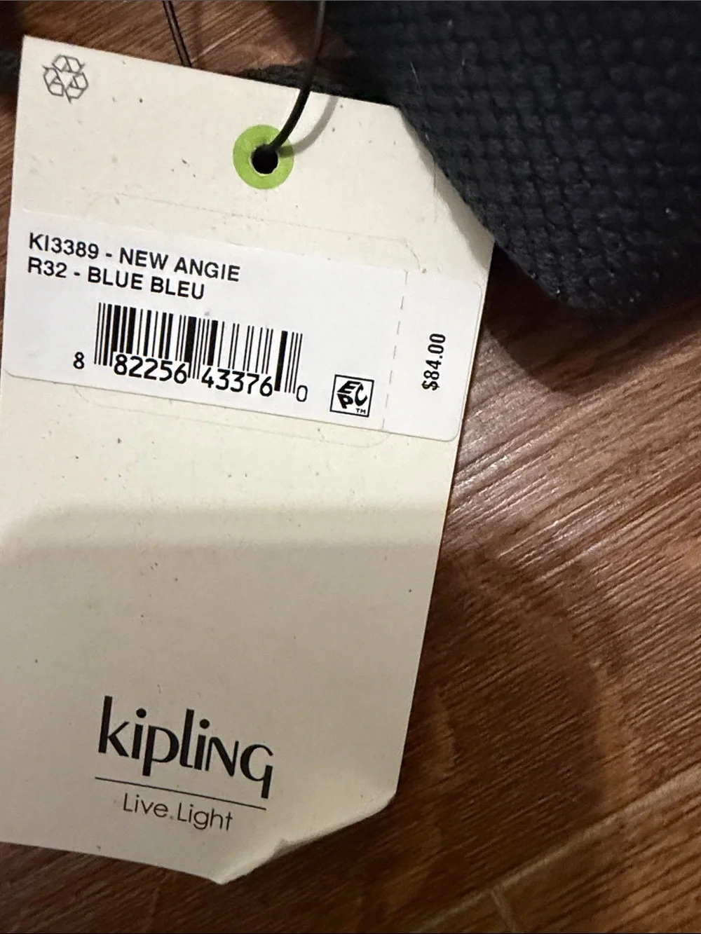 Kipling Black Nylon Messenger Bag New Angie